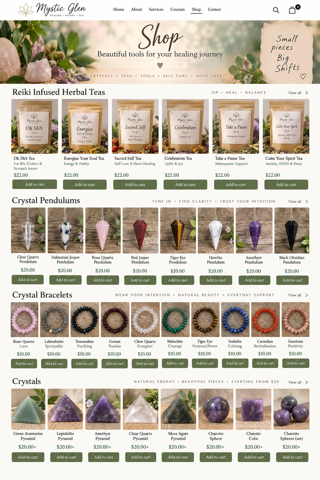 Mystic Glen Reiki-infused herbal tea range